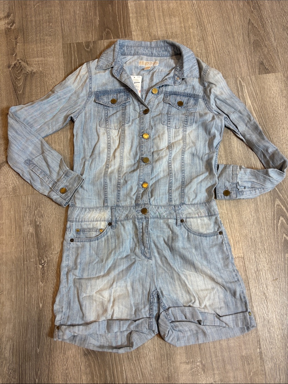 Light Wash Denim One-Piece Romper